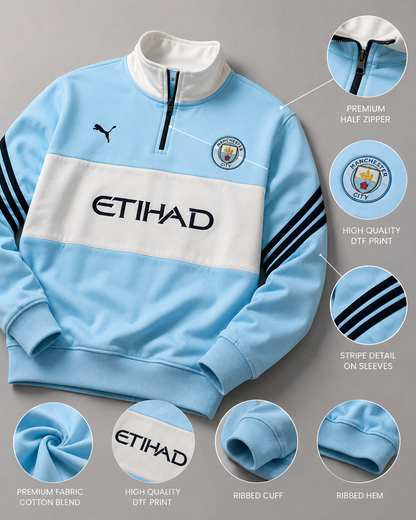 Manchester City Premium Sweatshirt | Cotton Fleece | Ultra-Soft & Stylish Fanwear