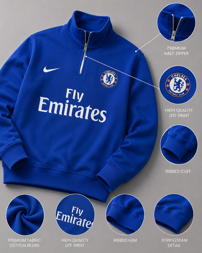 FORENZ – Royal Blue Quarter Zip Sweatshirt | Premium Streetwear