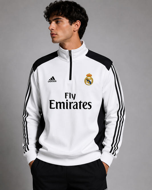 Forenz – Hala Madrid White(B) Premium Sweatshirt | Cotton Fleece | Supreme Comfort & Style