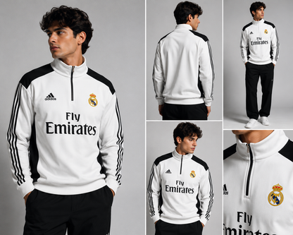 Forenz – Hala Madrid White(B) Premium Sweatshirt | Cotton Fleece | Supreme Comfort & Style