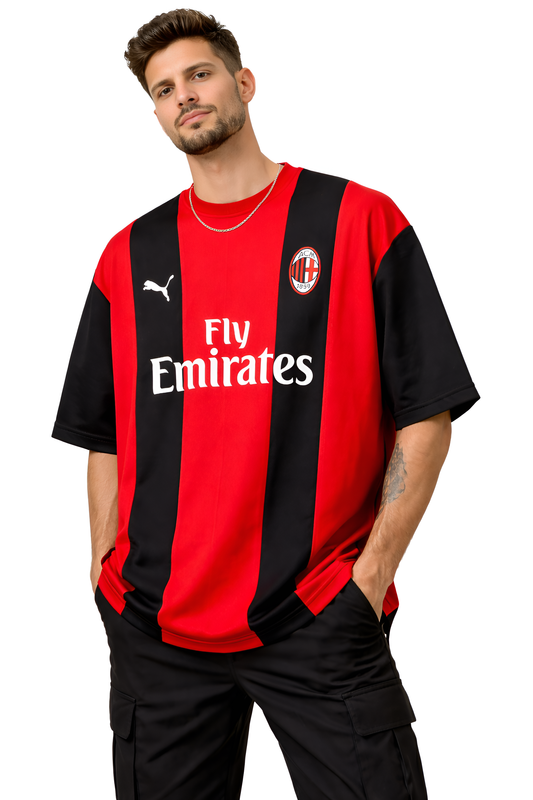 FORENZ – ACM Red & Black Football Tee | Premium Cotton | Drop Shoulder Streetwear