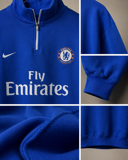 FORENZ – Royal Blue Quarter Zip Sweatshirt | Premium Streetwear
