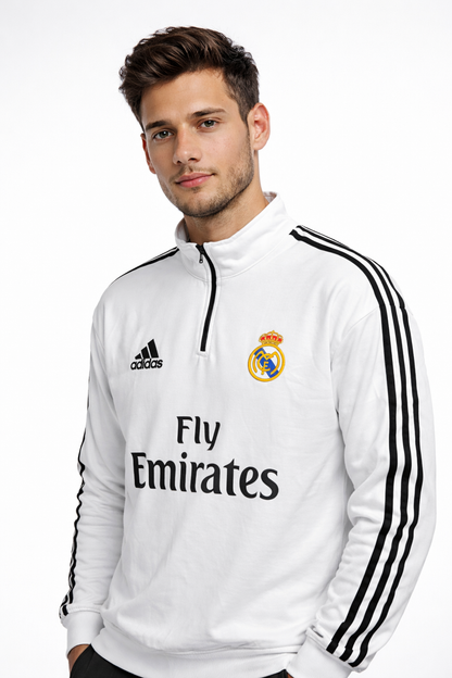 FORENZ – All White Madrid Premium Sweatshirt | Cotton Fleece | Minimal, Bold & Elite Design