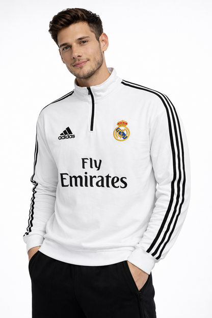 FORENZ – All White Madrid Premium Sweatshirt | Cotton Fleece | Minimal, Bold & Elite Design