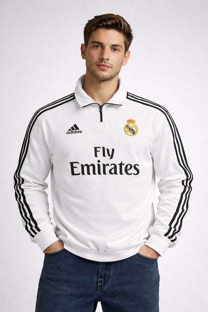 FORENZ – All White Madrid Premium Sweatshirt | Cotton Fleece | Minimal, Bold & Elite Design
