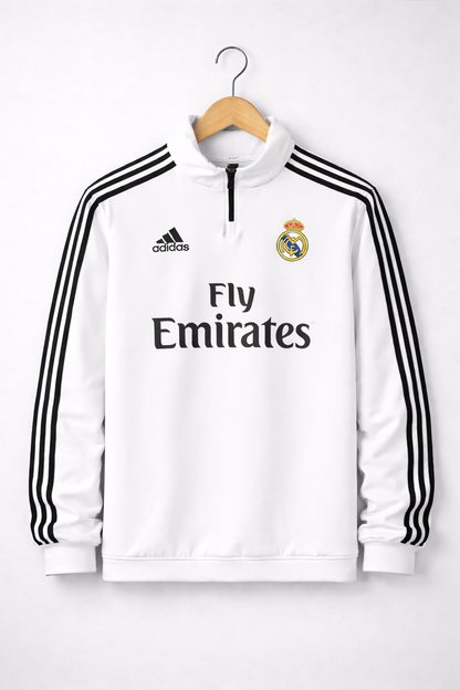 FORENZ – All White Madrid Premium Sweatshirt | Cotton Fleece | Minimal, Bold & Elite Design