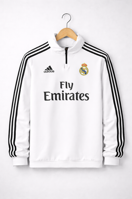 FORENZ – All White Madrid Premium Sweatshirt | Cotton Fleece | Minimal, Bold & Elite Design