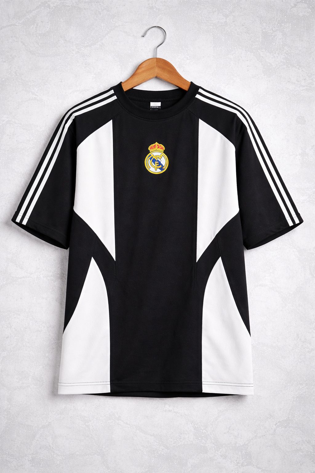 FORENZ – Black & White Football Tee | Premium Cotton | Drop Shoulder Streetwear