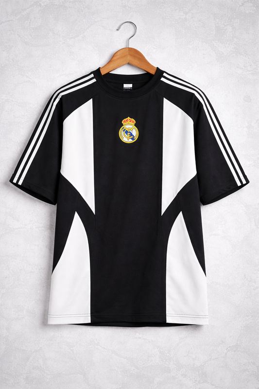 FORENZ – Black & White Football Tee | Premium Cotton | Drop Shoulder Streetwear