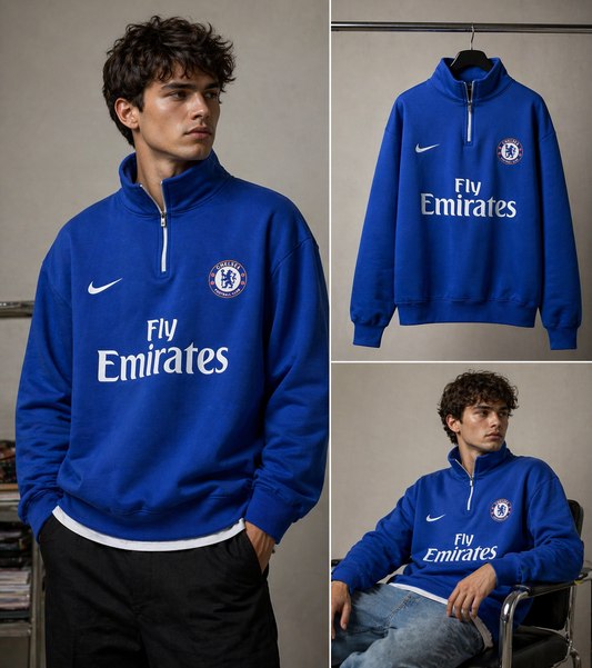 FORENZ – Royal Blue Quarter Zip Sweatshirt | Premium Streetwear