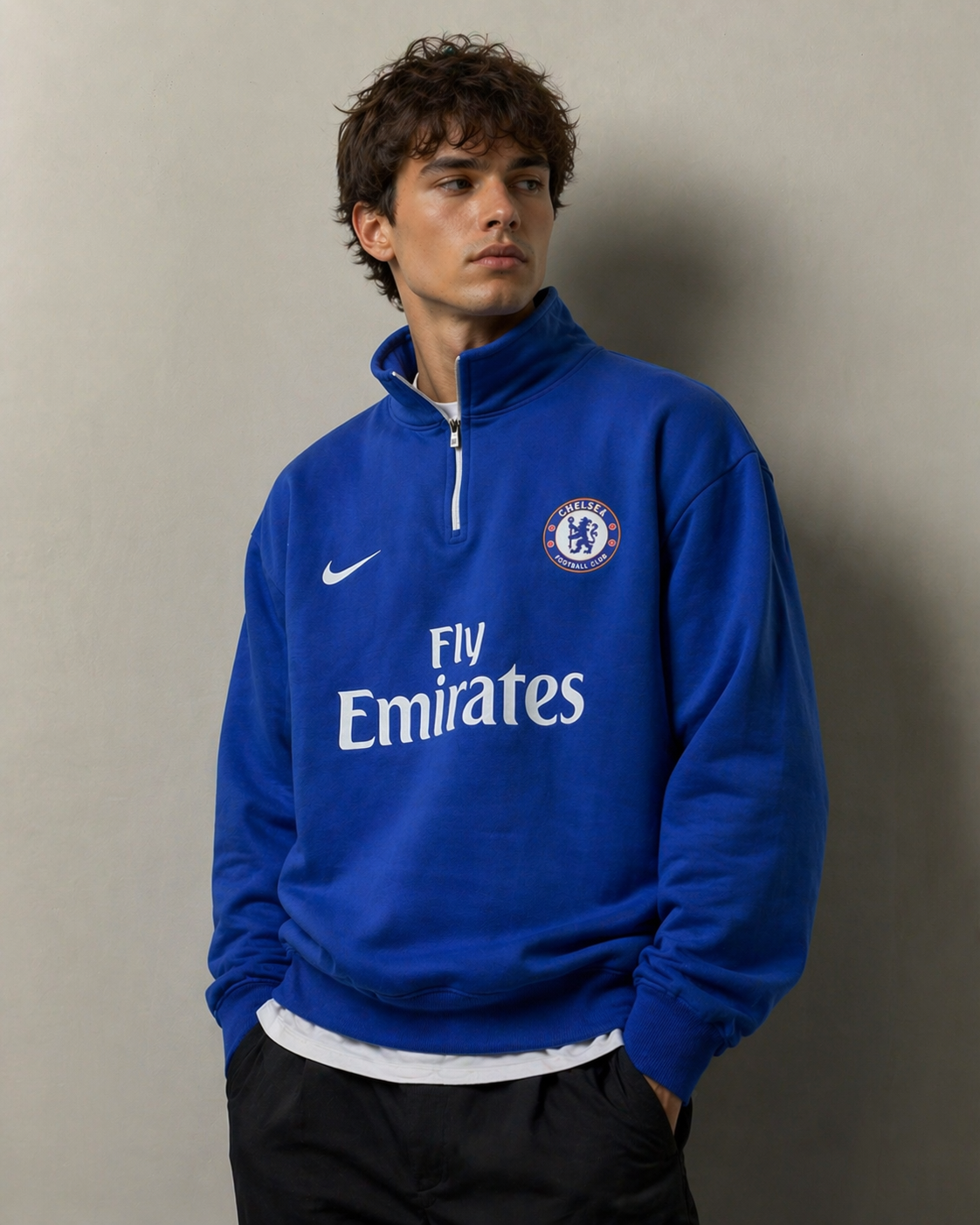FORENZ – Royal Blue Quarter Zip Sweatshirt | Premium Streetwear