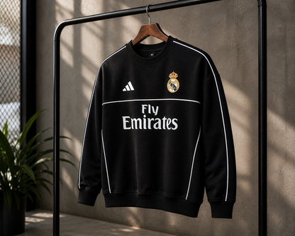 FORENZ – Madrid Black Football Full Sleeves Tee | Premium Cotton | Streetwear