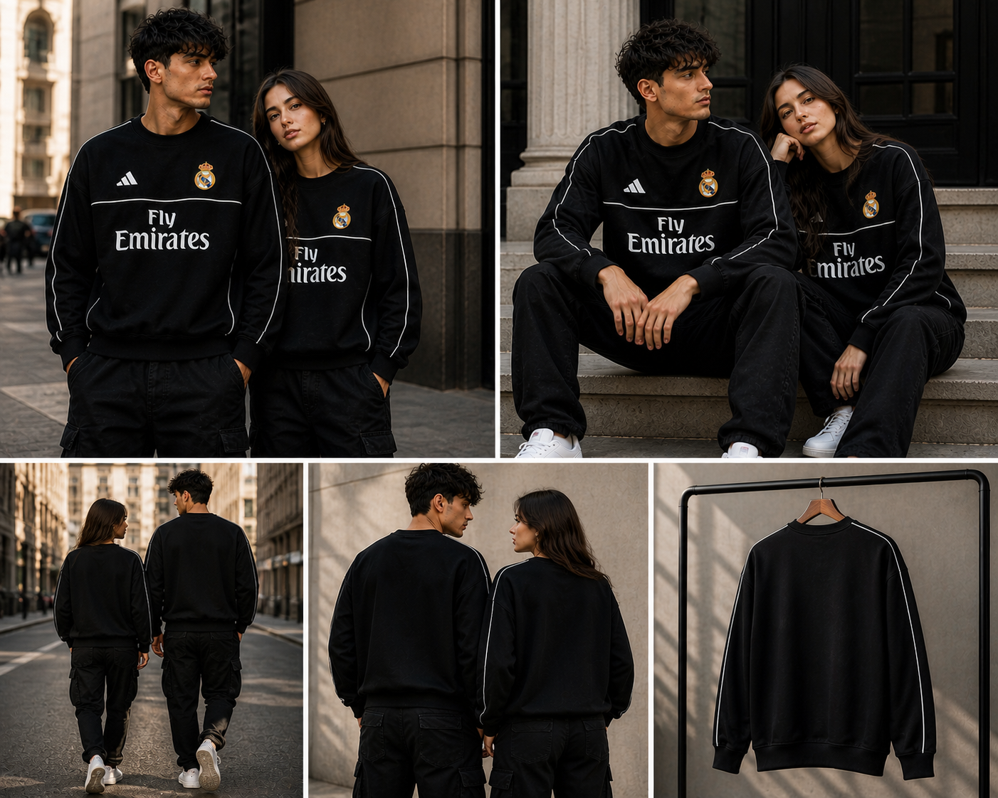 FORENZ – Madrid Black Football Full Sleeves Tee | Premium Cotton | Streetwear