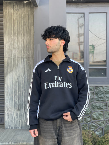 Forenz – Hala Madrid Black(W) Premium Sweatshirt | Cotton Fleece | Supreme Comfort & Style