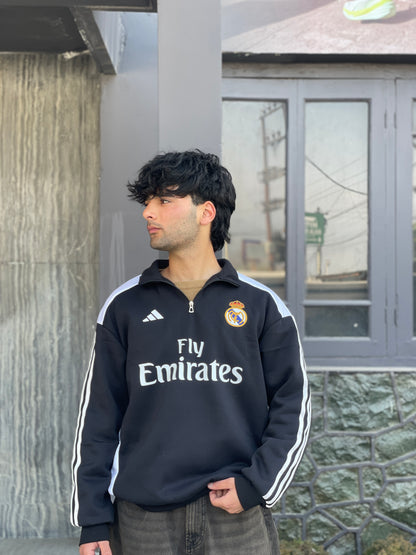 Forenz – Hala Madrid Black(W) Premium Sweatshirt | Cotton Fleece | Supreme Comfort & Style