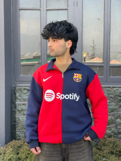 Forenz FCB Inspired Premium Football Sweatshirt - Red & Navy Blue Sweatshirt