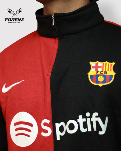 Forenz FCB Inspired Premium Football Sweatshirt - Red & Navy Blue Sweatshirt