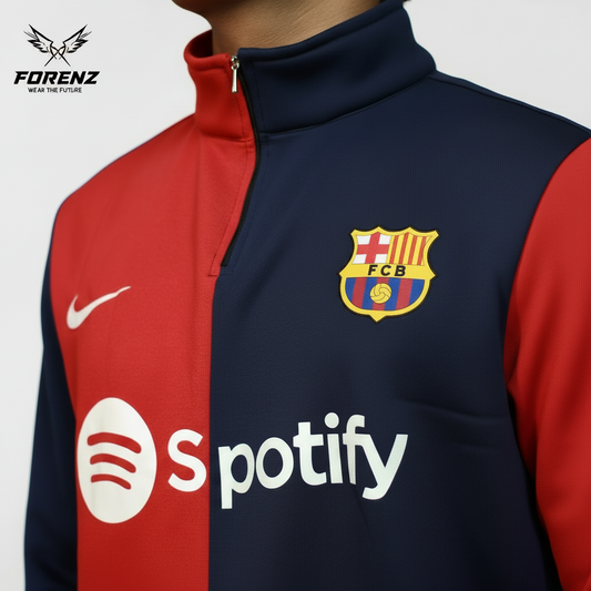 Forenz FCB Inspired Premium Football Sweatshirt - Red & Navy Blue Sweatshirt