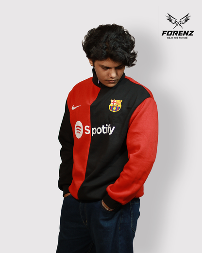 Forenz FCB Inspired Premium Football Sweatshirt - Red & Navy Blue Sweatshirt